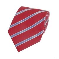 mens red light blue college stripe 100 silk tie