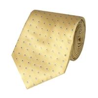 Men\'s Yellow & Light Blue Spotted Tie 100% Silk