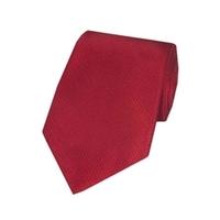 Men\'s Plain Red Basket Weave 100% Silk Tie
