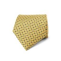 Men\'s Yellow Printed Daisies Tie - 100% Silk