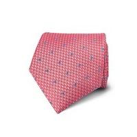 Men\'s Coral & Blue Dot Textured Tie - 100% Silk