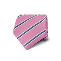 Men\'s Pink Double Stripe Textured Tie - 100% Silk