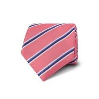 Men\'s Coral Double Stripe Textured Tie - 100% Silk