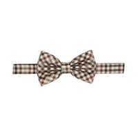 mens brown red country check bow tie 100 silk
