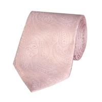 Men\'s Luxury Light Pink Paisley Tie - 100% Silk