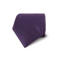 Men\'s Plain Dk Purple Basket Weave 100% Silk Tie