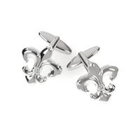 Men\'s Silver 3D Fleur De Lys Cufflink