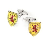 Men\'s Yellow & Red Scottish Lion Shield Cufflink