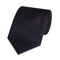 Men\'s Navy & Red Spotted Tie 100% Silk
