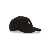 mens art disco black curved peak cap black