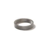 Mens SILVER Stainless Steel Mesh Ring*, SILVER