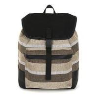 mens multi stripe canvas backpack multi