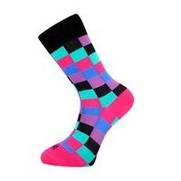 Men\'s Pink & Green Multi Check Cotton Rich Socks