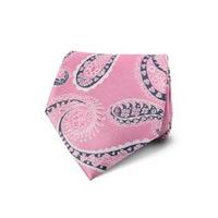 Men\'s Pink Big Paisley Design Woven Tie - 100% Silk
