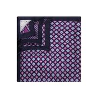 Men\'s Magenta 4 Way Prints Design Pocket Square - 100% Silk