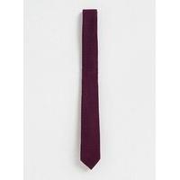 Mens Red Burgundy Diamond Herringbone Tie, Red