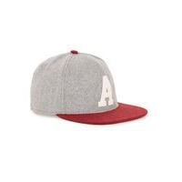 mens grey fleck varsity snapback cap grey