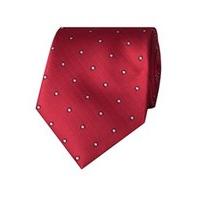Men\'s Red & Navy Encircled Spots Woven Tie - 100% Silk