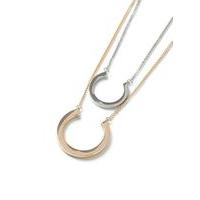 Mens Silver and Gold Look Multirow Hoop Necklace*, SILVER
