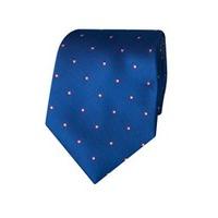 Men\'s Royal Blue & Red Encircled Spots Woven Tie - 100% Silk