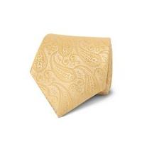 Men\'s Luxury Yellow Paisley Tie - 100% Silk