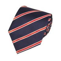 Men\'s Navy & Orange College Stripe - 100% Silk Tie