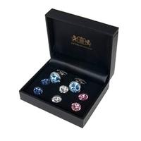 mens assorted screwable crystal cufflink set