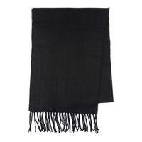 Mens Black Plain Woven Scarf, Black