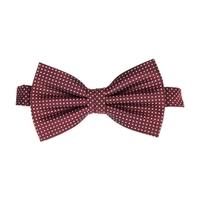 Men\'s Wine & White Pin Dot 100% Silk Bow Tie
