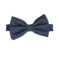 Men\'s Navy & White Pin Dot 100% Silk Bow Tie