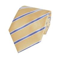 Men\'s Yellow & Light Blue College Stripe - 100% Silk Tie