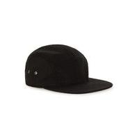 mens black linen 5 panel cap black