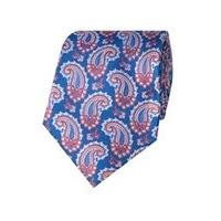 Men\'s Royal Blue & Red Two Tone Paisley Tie - 100% Silk