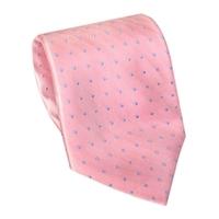 Men\'s Light Pink & Light Blue Spotted Tie 100% Silk