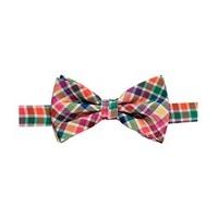 mens multi colour bright check bow tie 100 silk