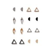 Mens Mixed Metal Cut Out Earrings Multipack*, Multi