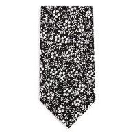 mens black floral print cotton tie black