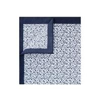 Men\'s Navy & White Floral Print Pocket Square - 100% Cotton