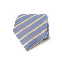 Men\'s Navy & Yellow Fine Stripe Tie - 100% Silk