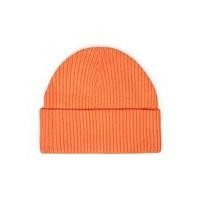 Mens Orange Ribbed Beanie Hat, Orange