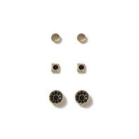 Mens Gold And Black Earring Pack*, Black