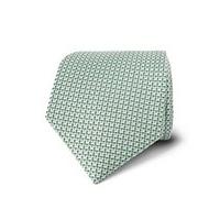 Men\'s Green Semi Plain Tie 100% Silk