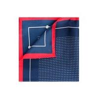 Men\'s Navy & White Rope Spot Design Pocket Square - 100% Silk