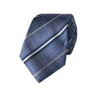 Men\'s Blue Double Stripe Tie - 100% Silk