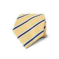 Men\'s Yellow Double Stripe Textured Tie - 100% Silk