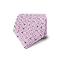 Men\'s Pink & Blue Two Tone Geometric Squares Tie - 100% Silk