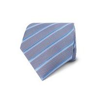 Men\'s Navy & Blue Fine Stripe Tie - 100% Silk
