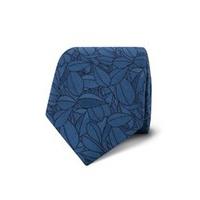 Men\'s Blue Tonal Petals Design Tie - 100% Silk