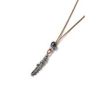 Mens Brown Cord and Silver Look Anchor Adjustor Necklace*, Brown