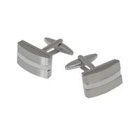 Men\'s Silver Brushed Split Rectangle Cufflink